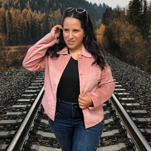 Harold's Vintage Genuine Leather Jacket Button Down Long Sleeve Blazer Collared - Picture 2 of 10